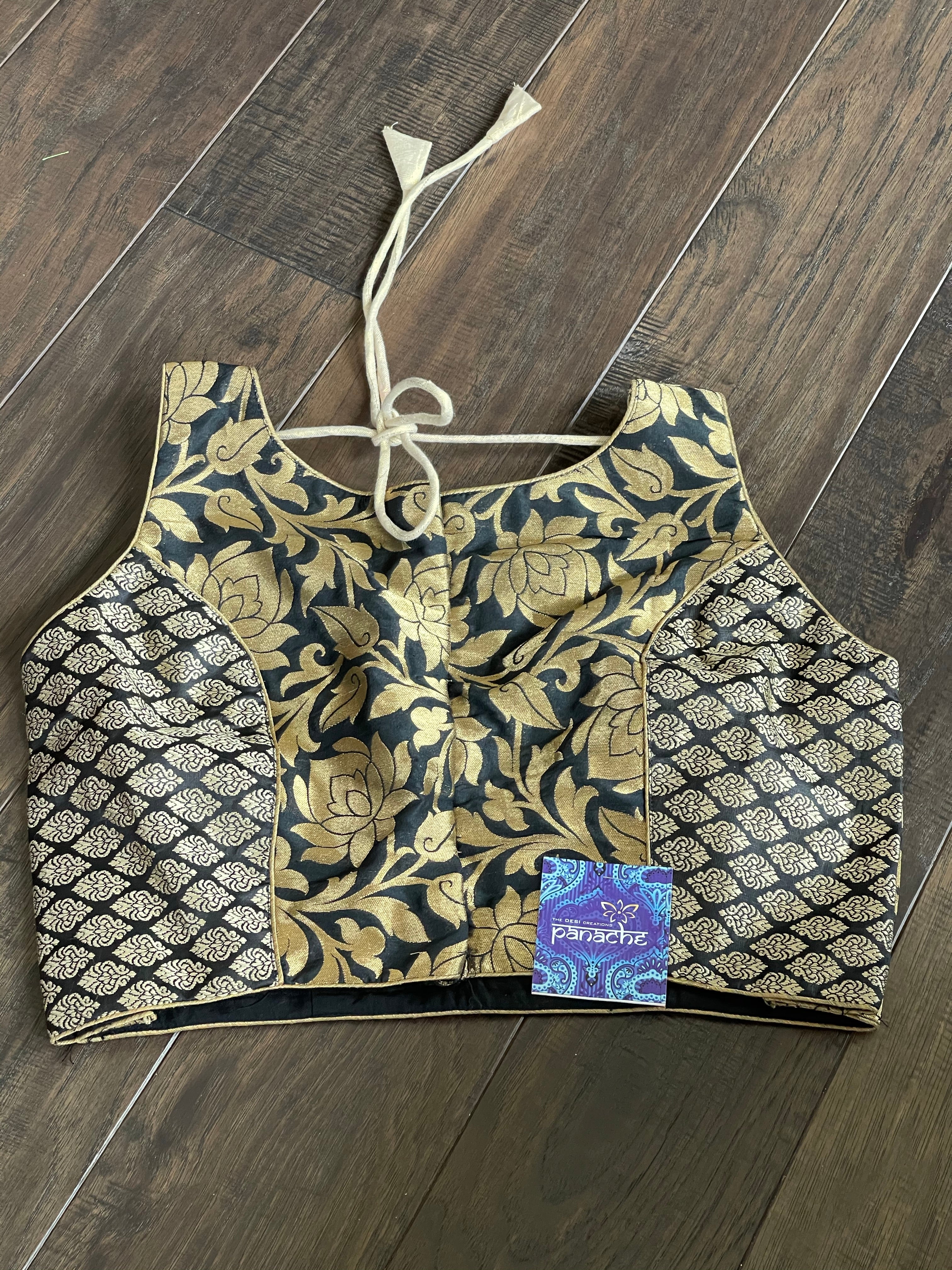 Designer Blouse - Black Brocade