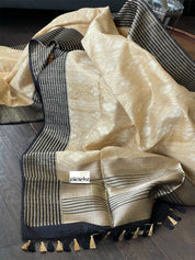 Tassur Silk Banarasi - Beige Golden Black