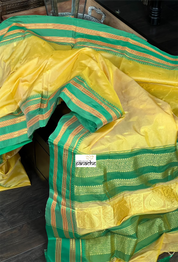 Gadwal Soft Silk - Yellow Green