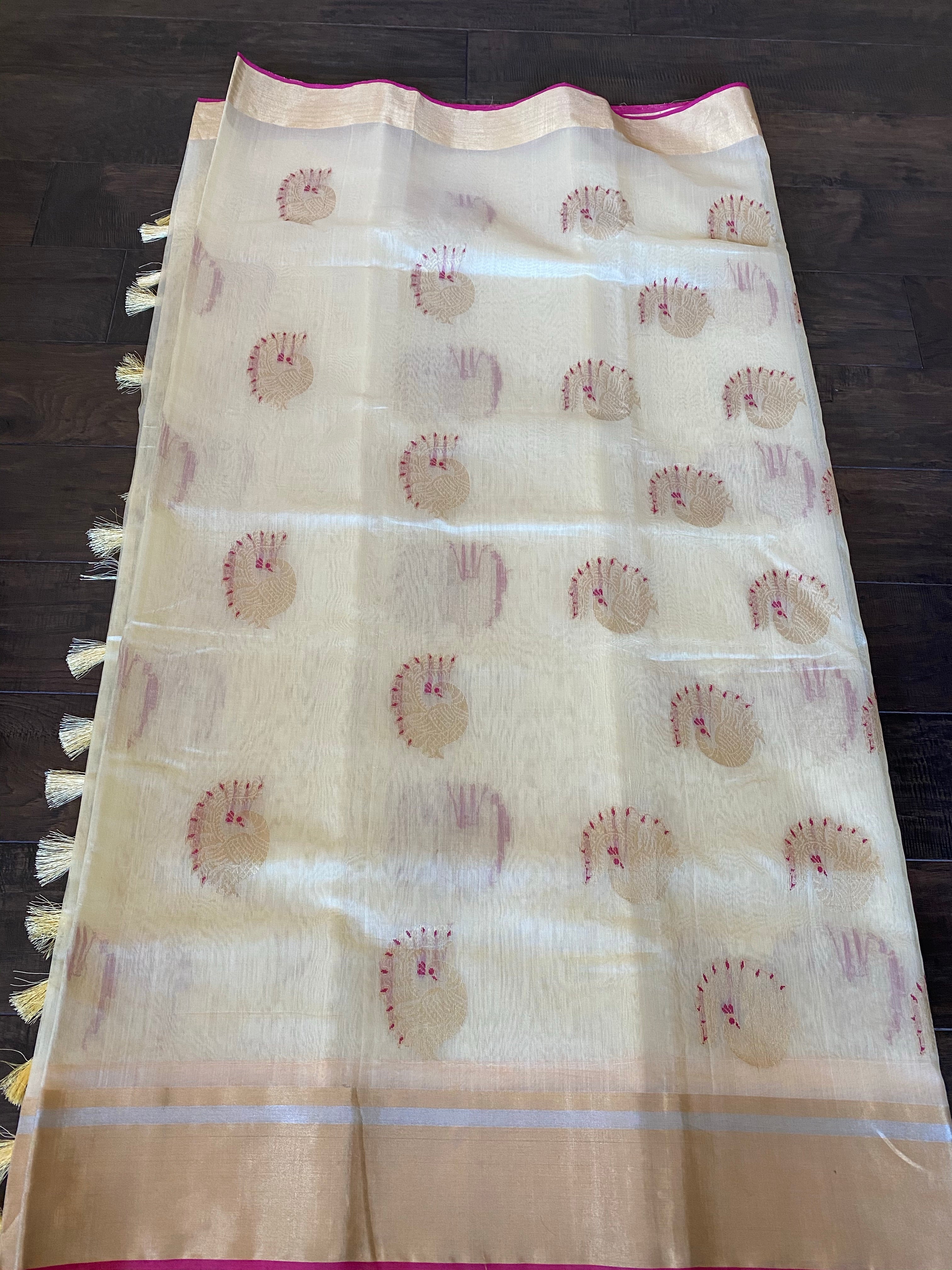 Chanderi Silk Cotton - Light Cream Yellow