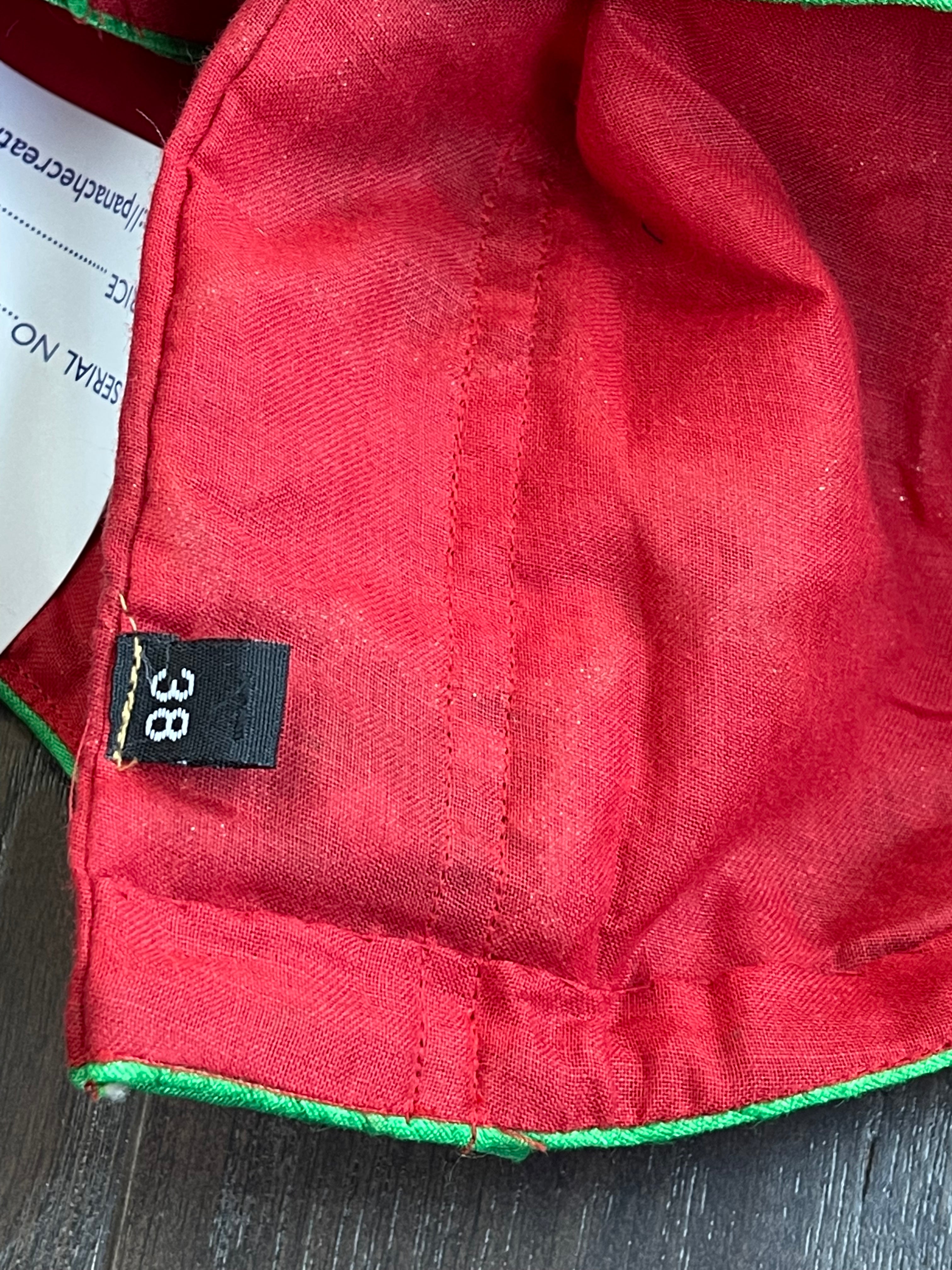 Designer Blouse - Orange Red Green Woven
