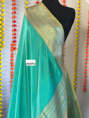 Pure Silk Katan Banarasi - Sea Green Kadhwa