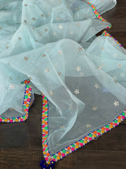 Designer Organza - Light Aqua Blue