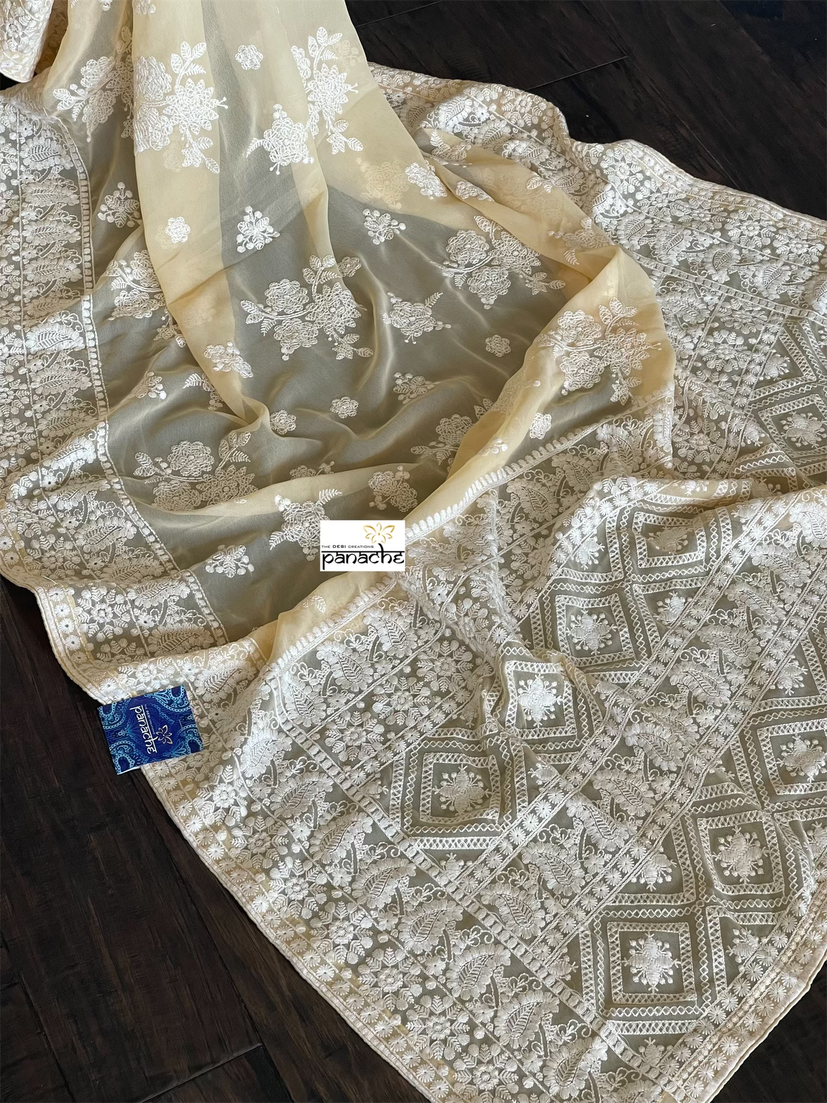 Designer Georgette - Pale Yellow Peach
