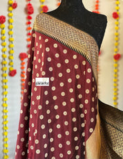 Pure Silk Katan Banarasi - Maroon Black