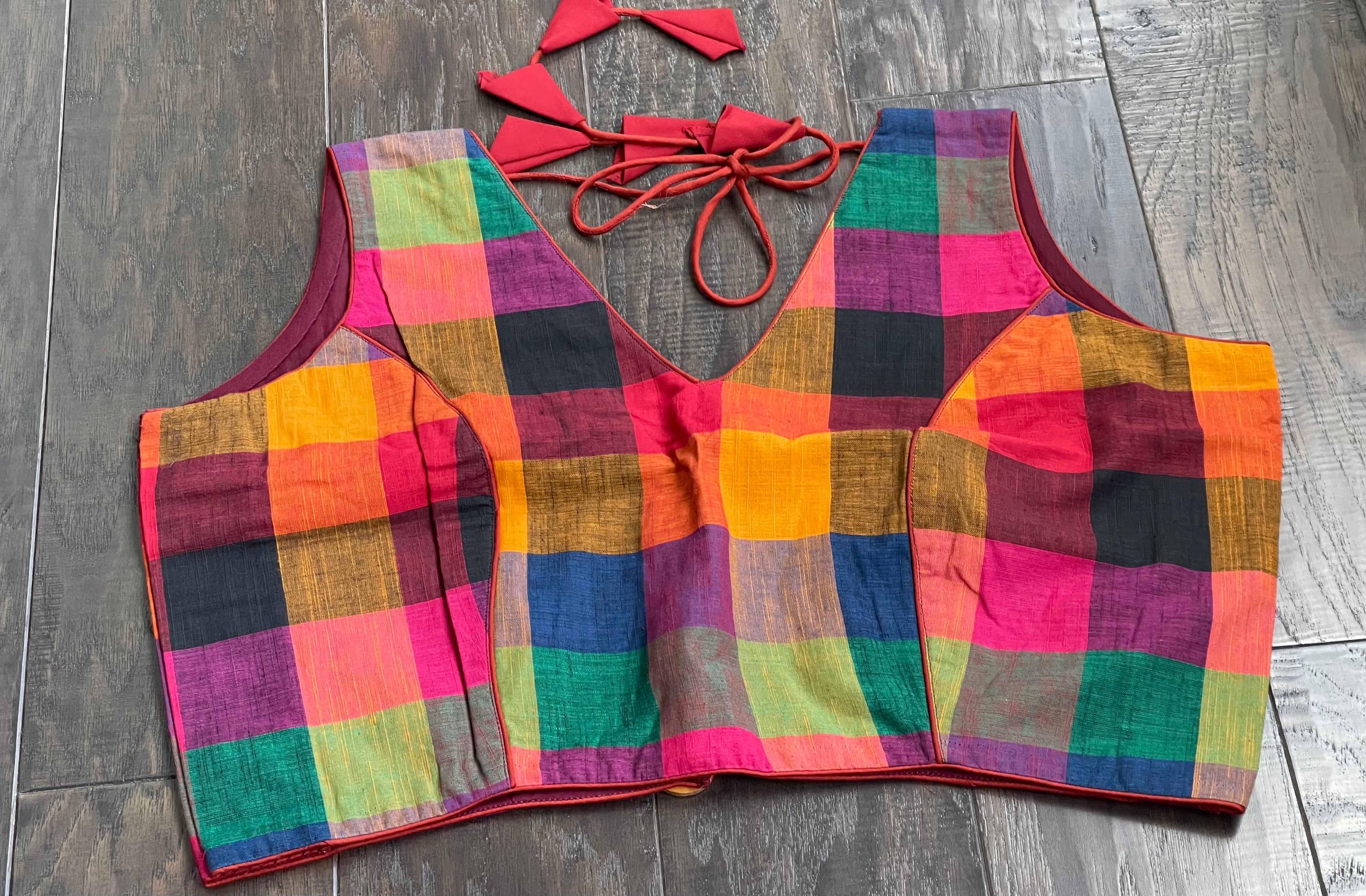 Designer Blouse - Multicolor Checks
