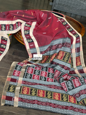 Pure Cotton Bomkai - Maroon Black