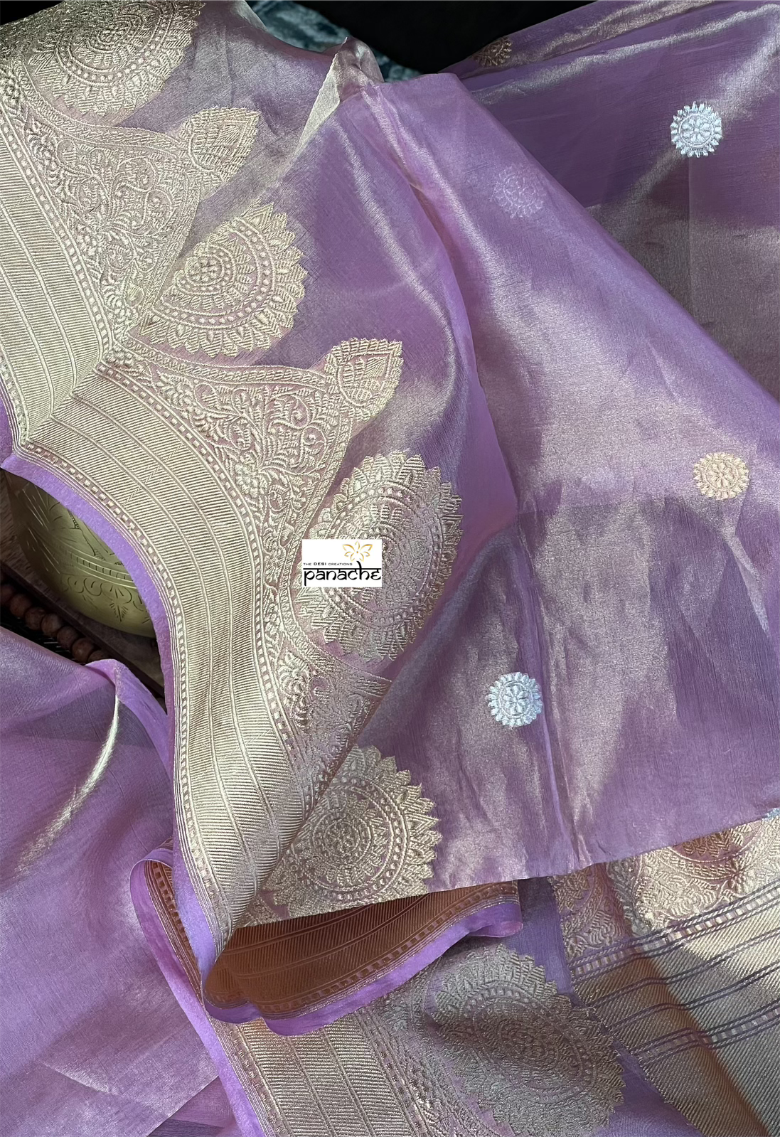 Pure Tissue Kora Silk Banarasi - Light Pink