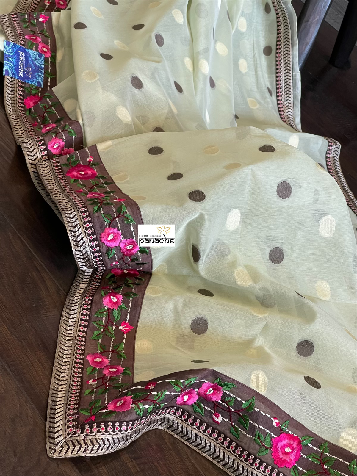 Designer Cotton Silk - Pista Green Brown
