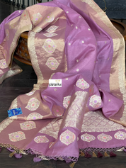 Tassur Silk By Malmal Cotton Banarasi - Lavender Meenakari Kadwa Zari Woven