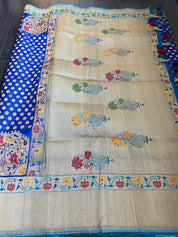 Organza Silk Banarasi - Royal Blue Paithani Woven