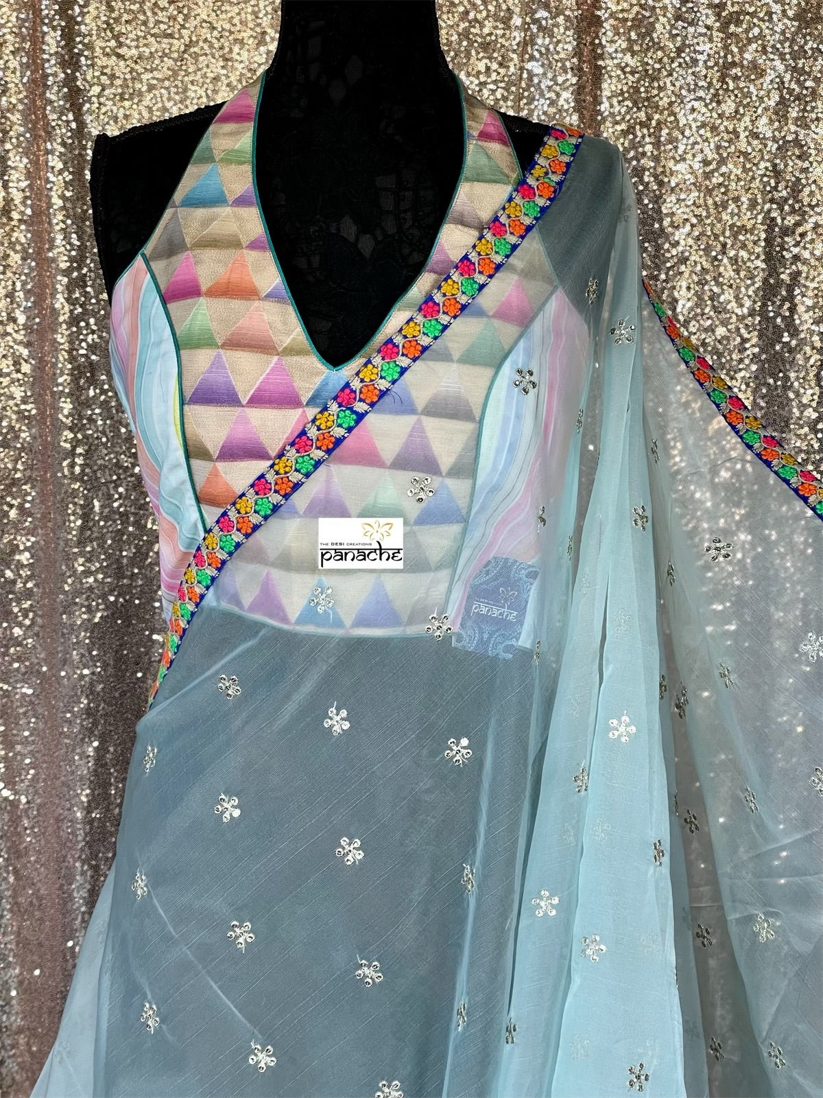 Designer Organza - Light Aqua Blue