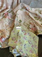 Designer Satin Georgette Sequin - Peach