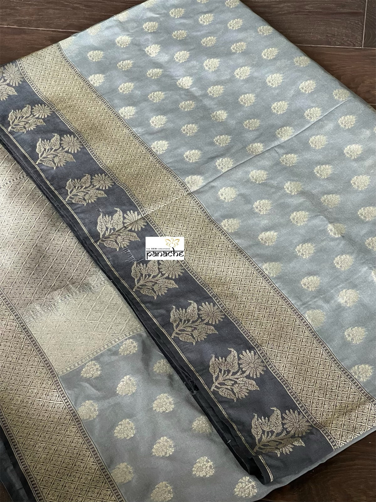 Soft Silk Banarasi - Silver Grey