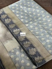 Soft Silk Banarasi - Silver Grey