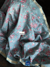 Embroidered Linen - Grey