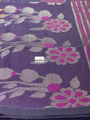 Linen Silk Woven - Dark Purple Meenakari