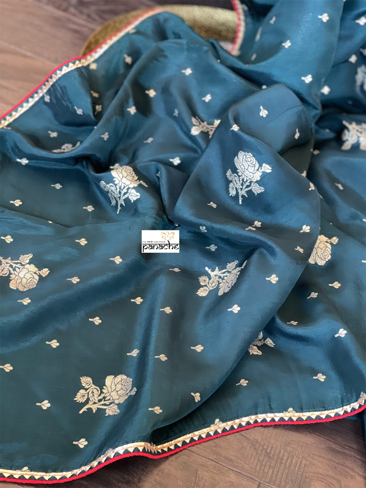 Designer Soft Silk - Ombré Black Teal Green Red