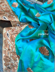 Designer Soft Silk - Sea Green with Instrument design