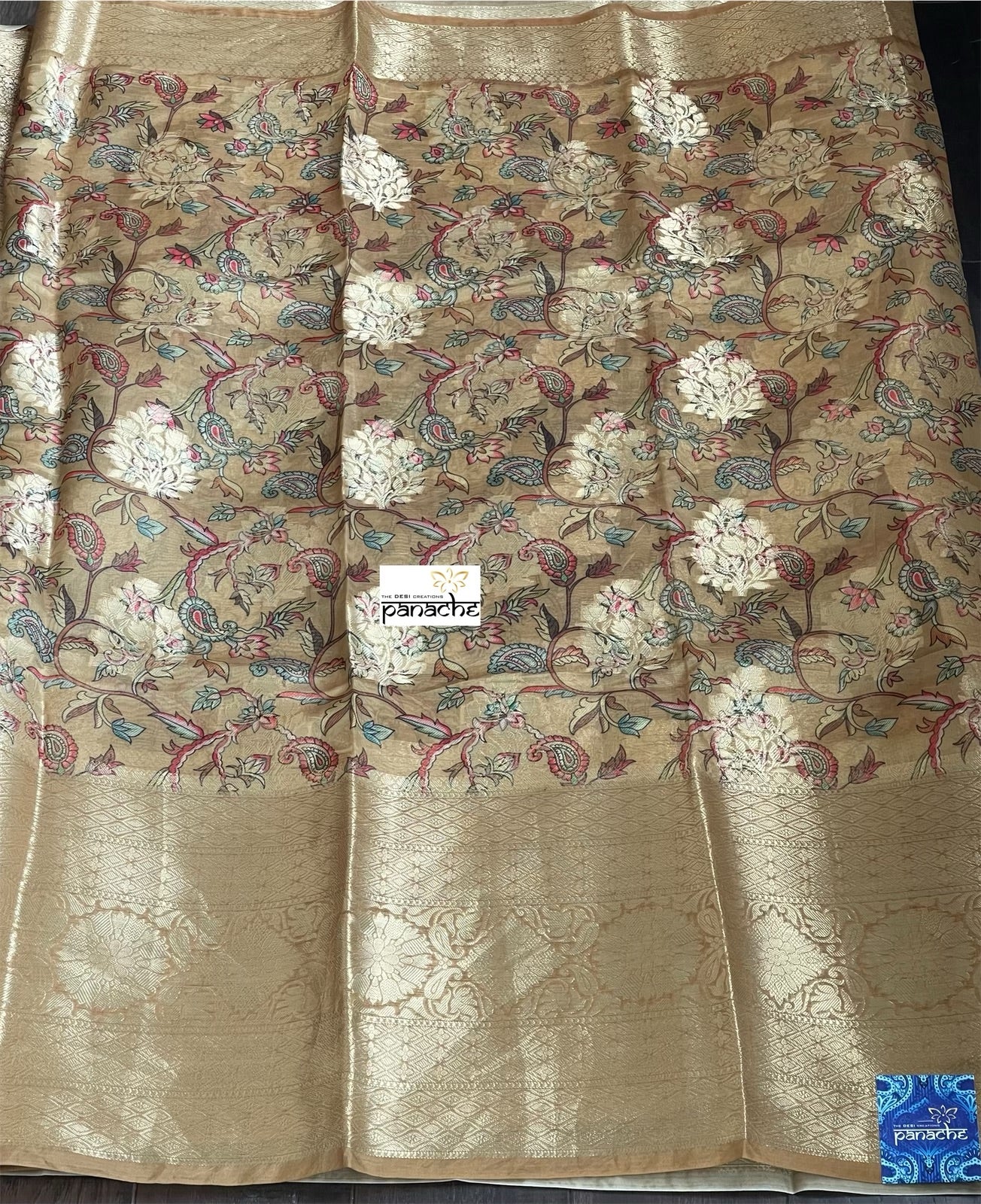 Soft Tissue Chiniya Silk - Beige Ochre