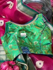 Designer Blouse - Green Blue Meenakari