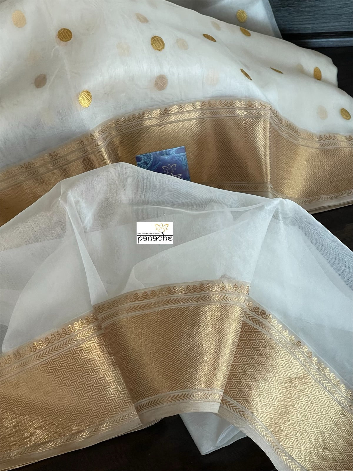 Pure Chanderi Organza Silk - Off White Iknaliya