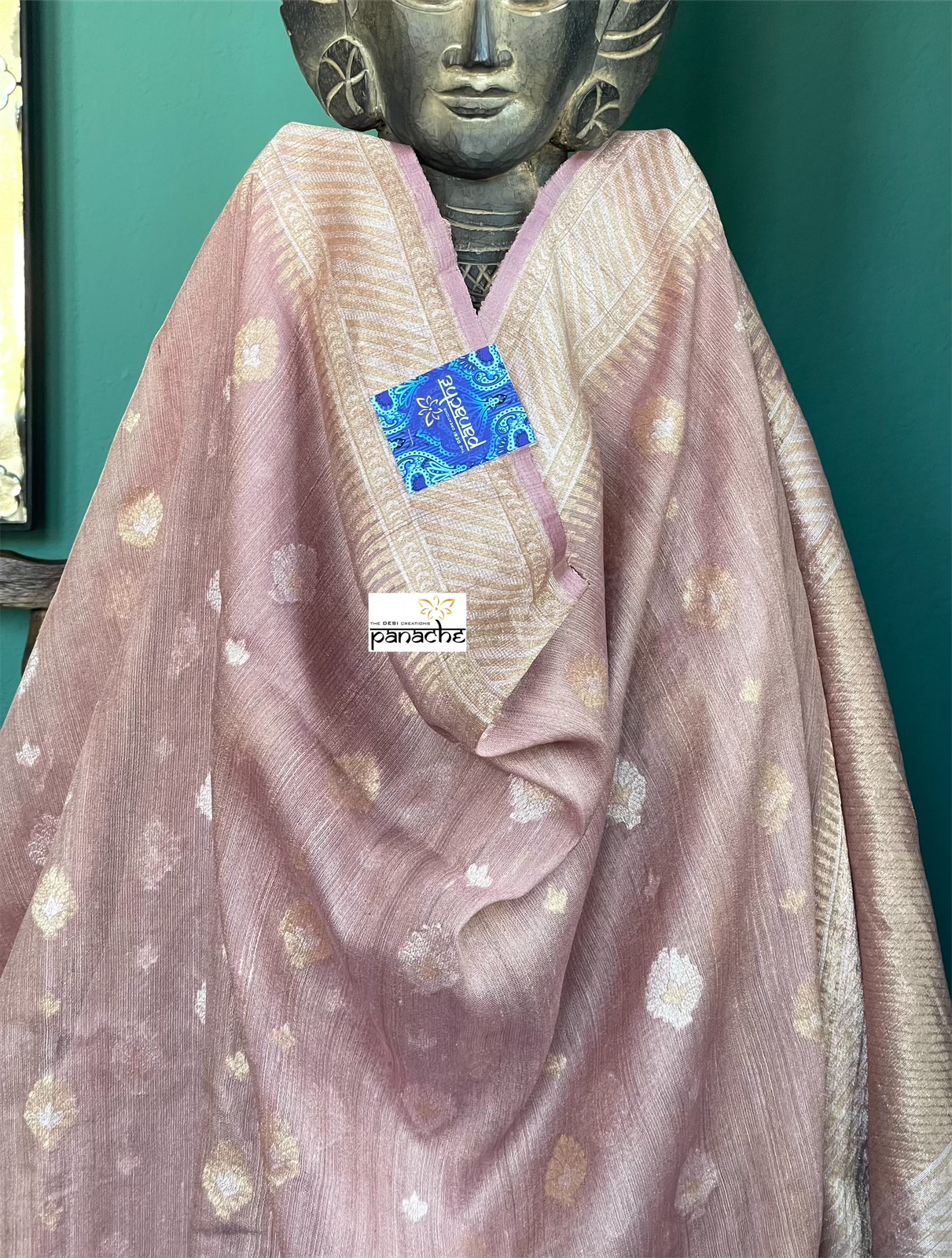 Khaddi Tussar Banarasi -  Dusty Pink