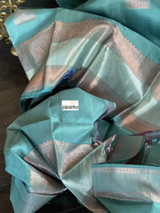 Silk Kanjivaram - Teal Grey