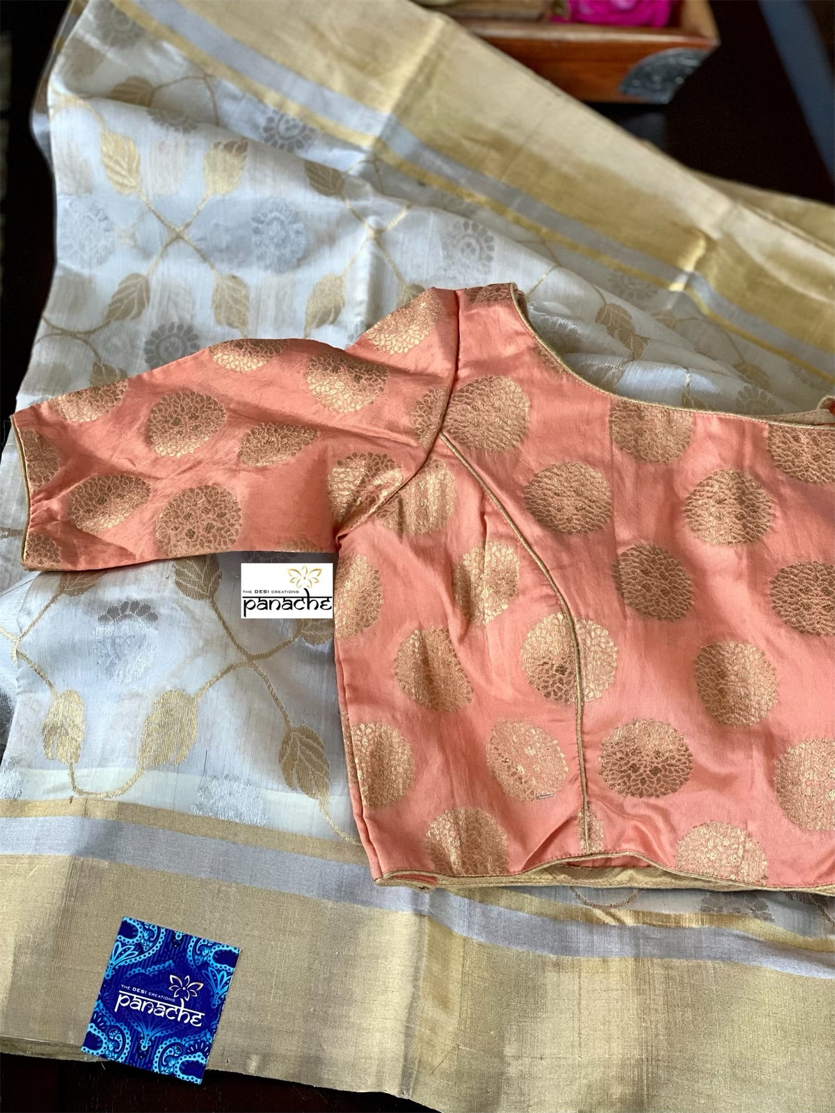 Pure Chanderi Pattu Silk - Off White Jaal woven