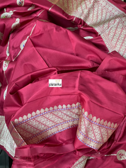 Pure Silk Banarasi - Red Antique Zari