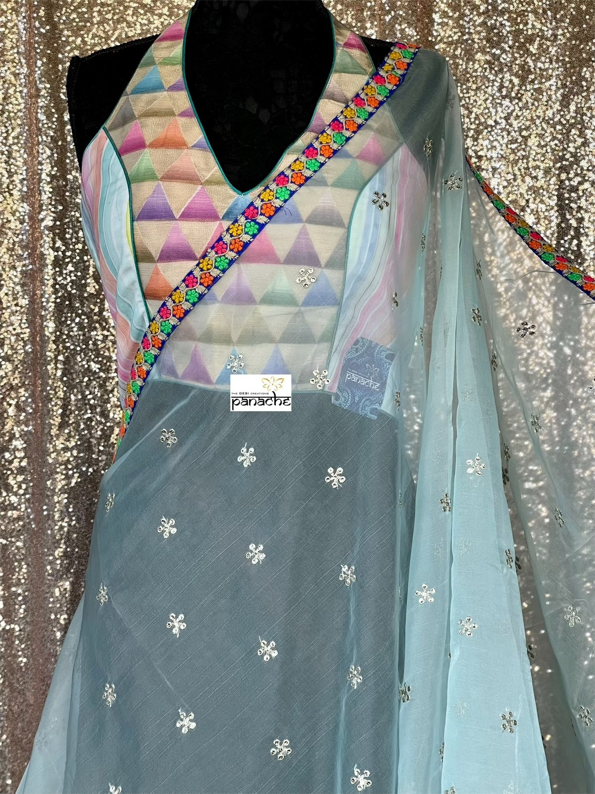 Designer Organza - Light Aqua Blue