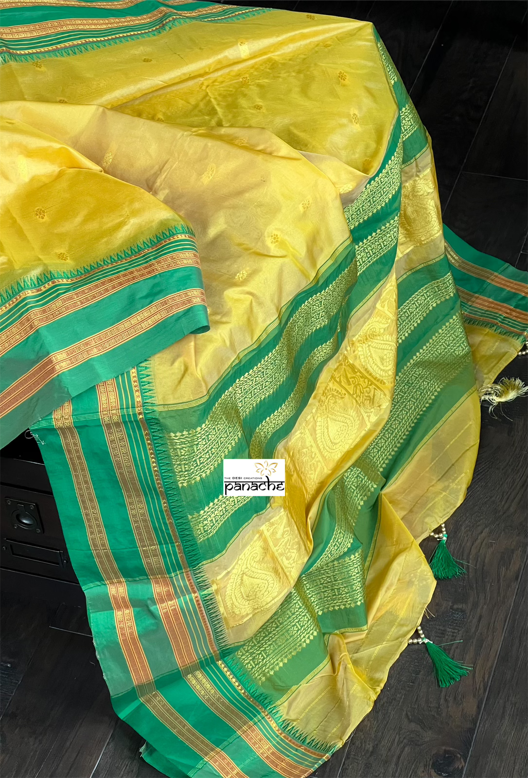 Gadwal Soft Silk - Yellow Green