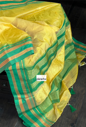 Gadwal Soft Silk - Yellow Green