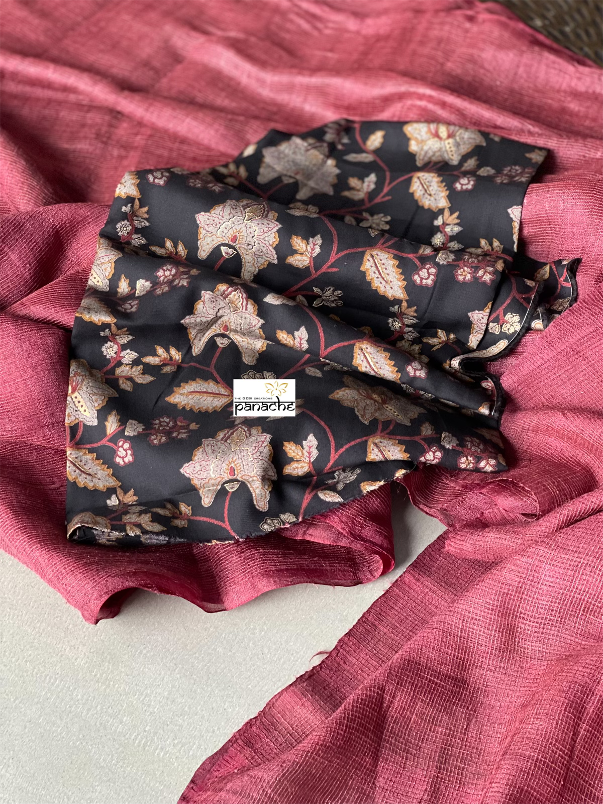 Borderless Tussar Silk - Maroon