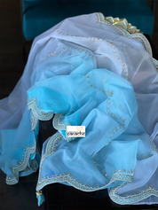 Designer Organza - Shaded Light Blue