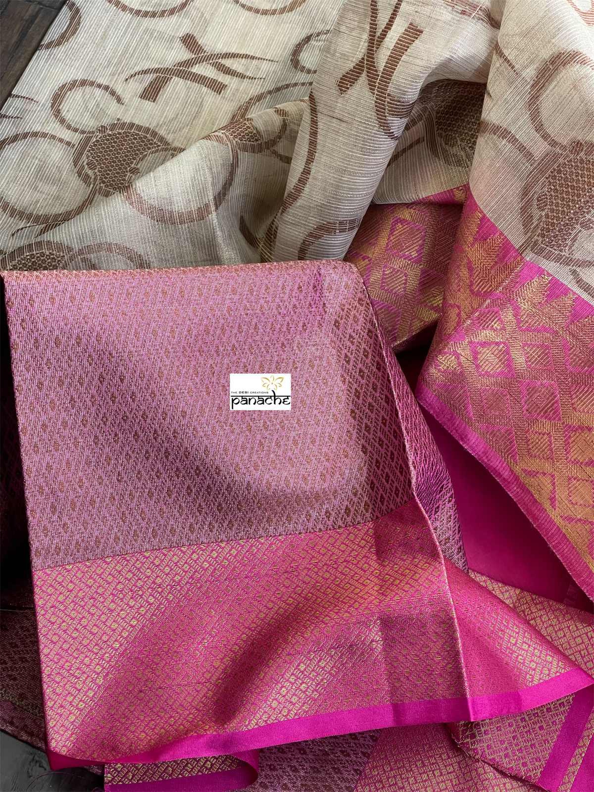 Tissue Kota Silk - Tan Beige Pink