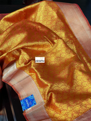 Katan Silk Tanchui Banarasi - Mustard Yellow Antique Zari