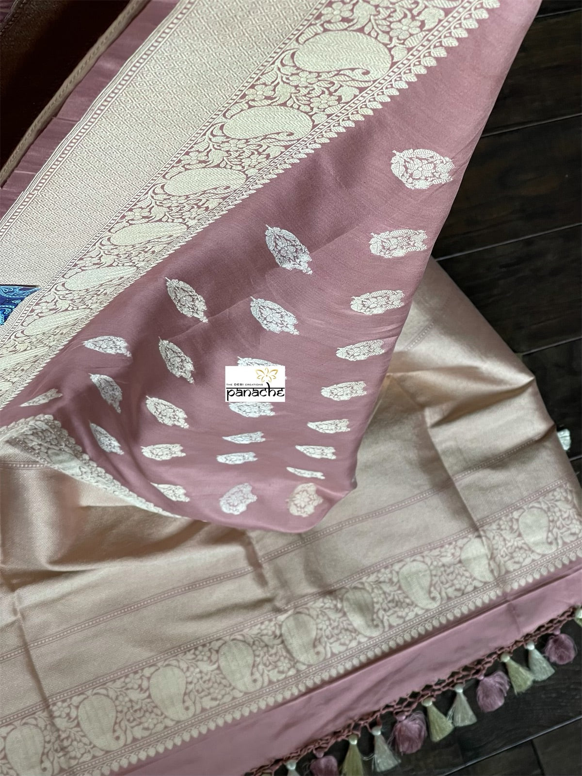 Pure Katan Silk Banarasi - Thulian Pink Antique Zari