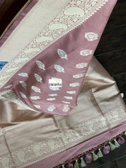 Pure Katan Silk Banarasi - Thulian Pink Antique Zari