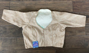 Designer Blouse - Off White Brown woven