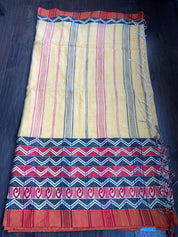 Begampuri Cotton Saree - Yellow Rust Woven