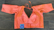 Designer Blouse - Rust orange Raw Silk