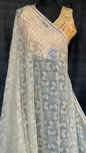 Designer Georgette Net - Beige