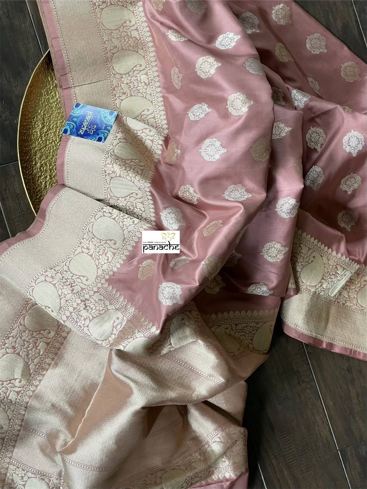 Pure Katan Silk Banarasi - Thulian Pink Antique Zari