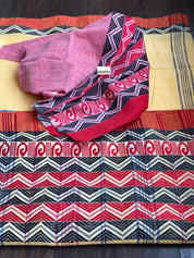 Begampuri Cotton Saree - Yellow Rust Woven