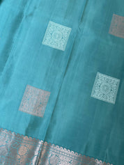 Silk Kanjivaram - Teal Grey