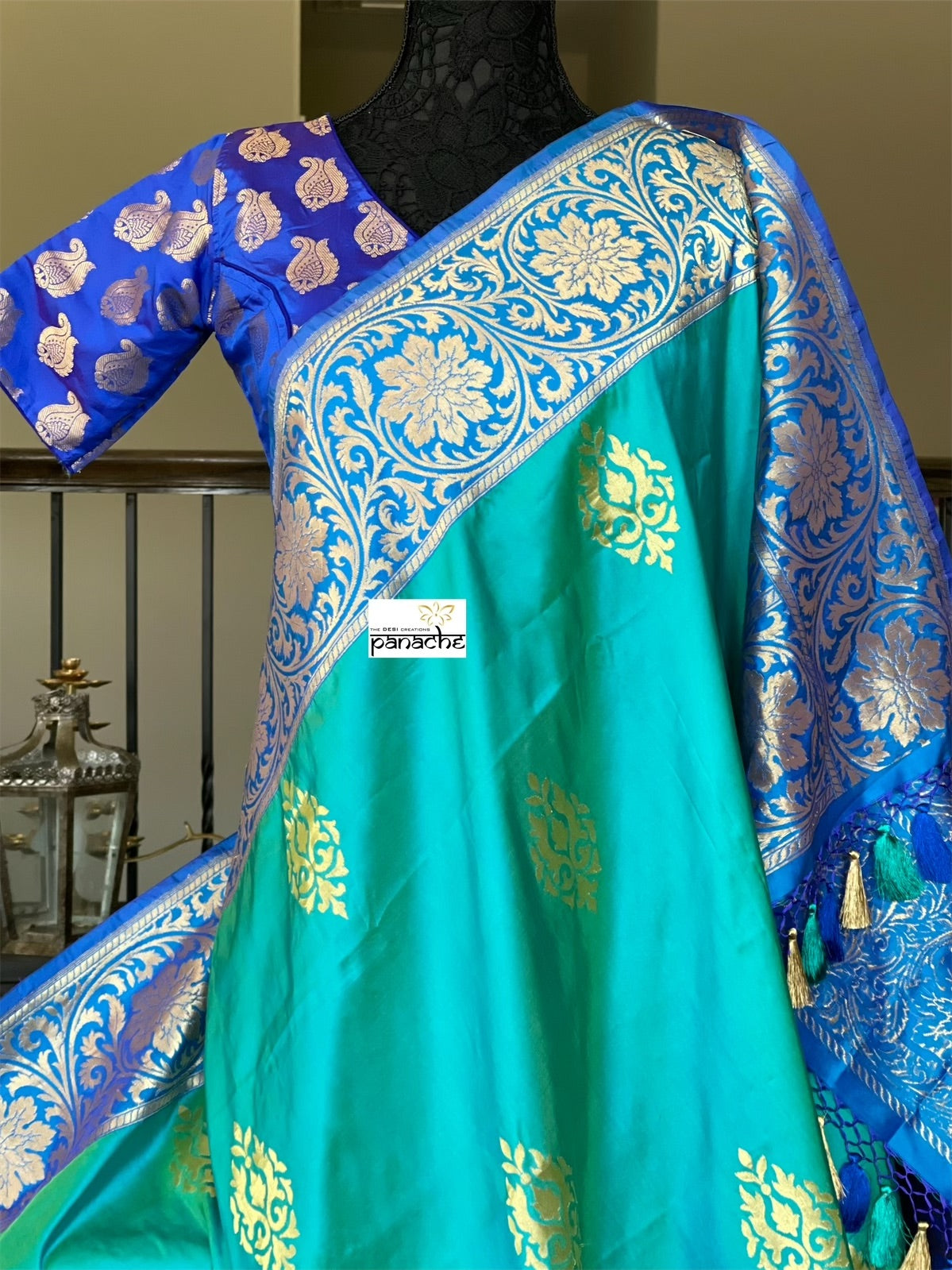 Designer Blouse - Royal Blue Paisley