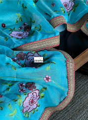 Designer Linen - Firozi Embroidered