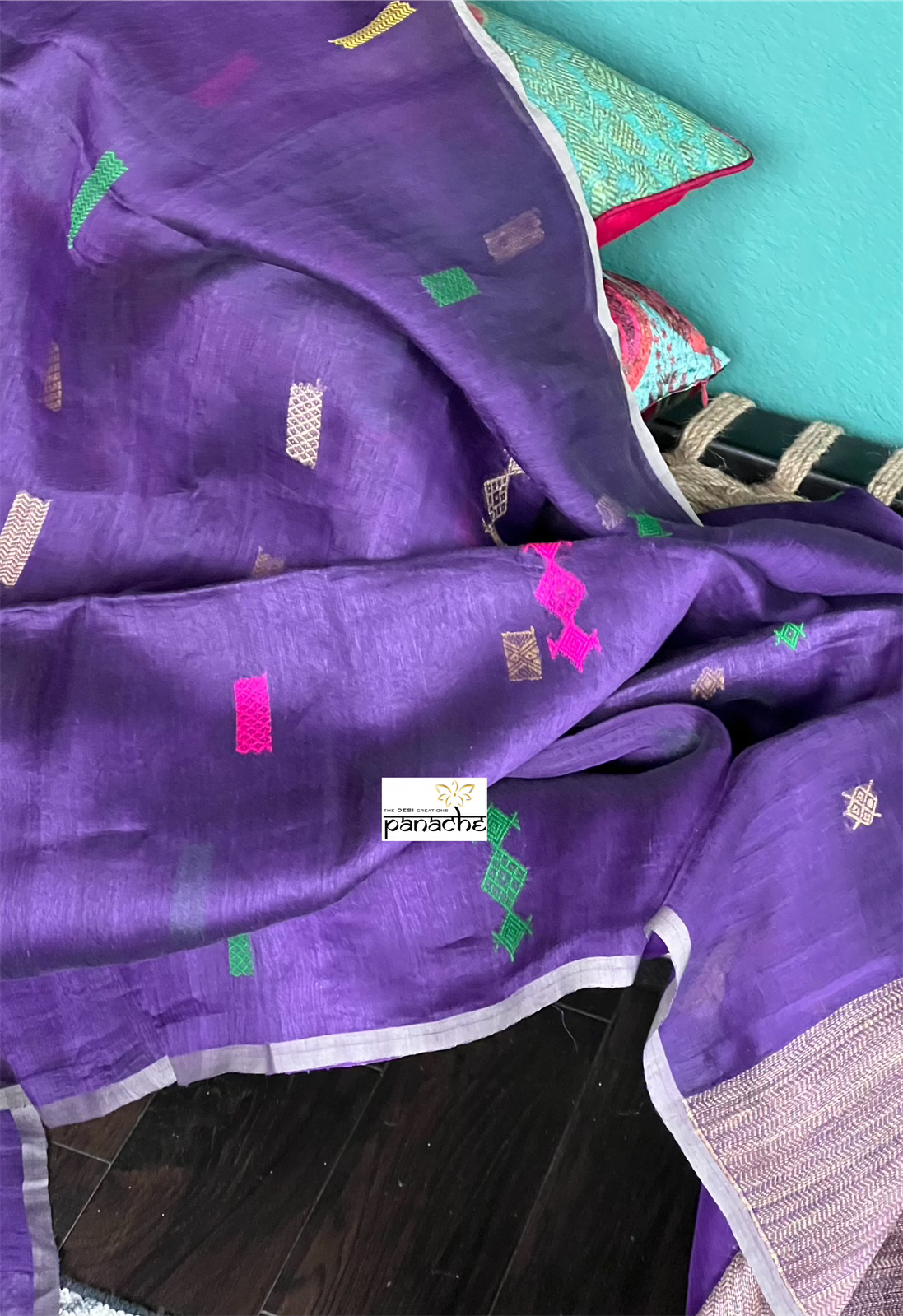 Designer Linen Muslin Silk - Purple