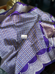 Silk Brocade Banarasi - Purple Antique Zari Kadwa